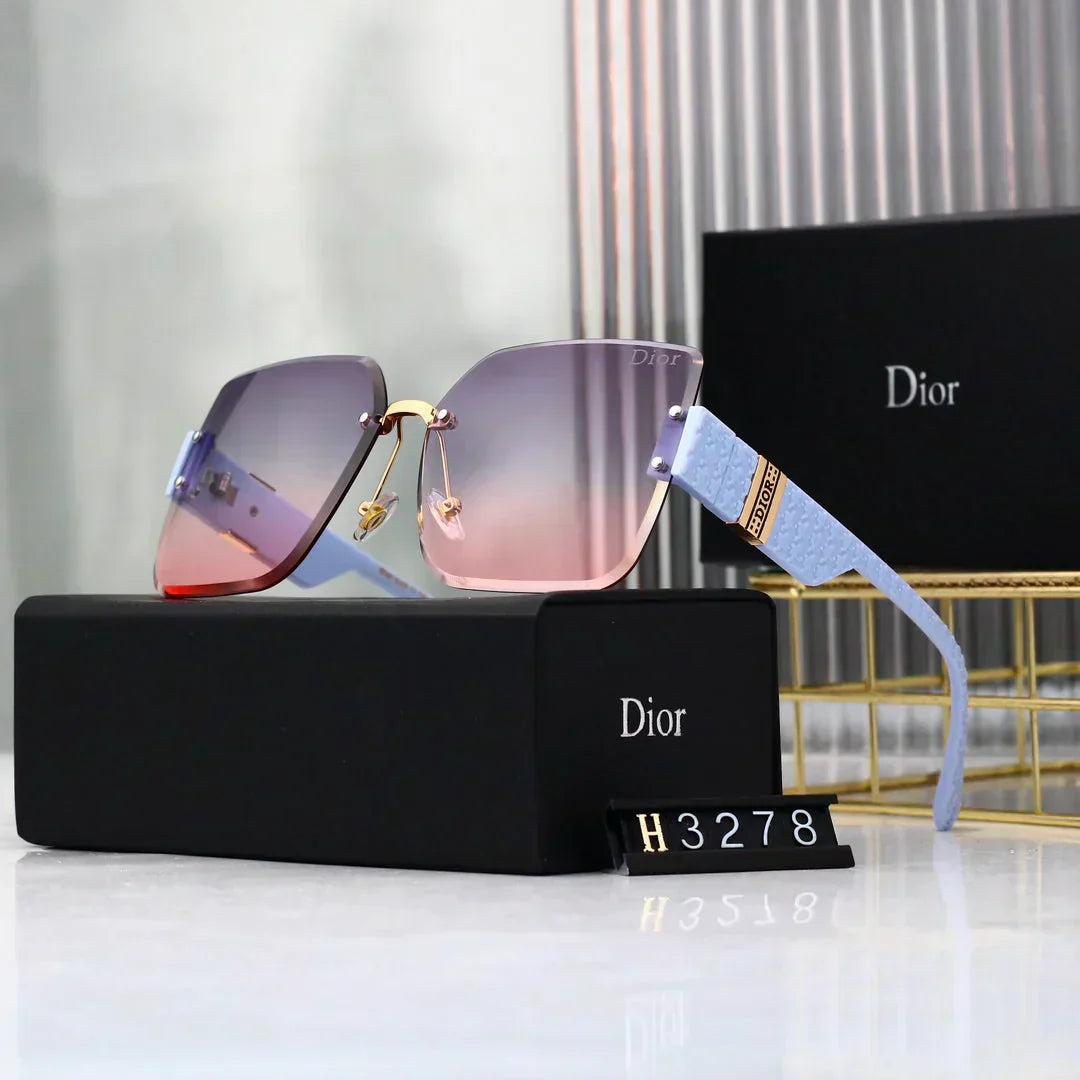 2025 Sunglasses Frameless trimmed large frame sunglasses