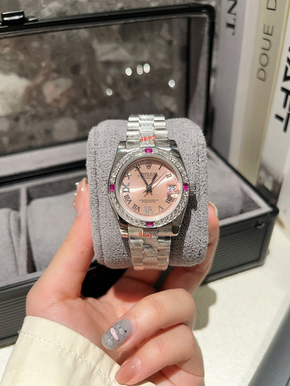 2026 Log Watch Series Classic Women's Edition Solid Steel Band - Original Push-Down Buckle Imported Movement Highly Recommended Design Exudes Unique Nobility and Elegant Goddess Aura!