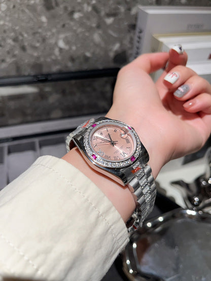 2026 Log Watch Series Classic Women's Edition Solid Steel Band - Original Push-Down Buckle Imported Movement Highly Recommended Design Exudes Unique Nobility and Elegant Goddess Aura!