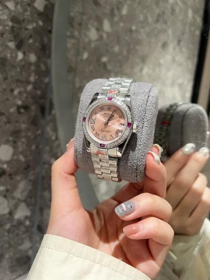 2026 Log Watch Series Classic Women's Edition Solid Steel Band - Original Push-Down Buckle Imported Movement Highly Recommended Design Exudes Unique Nobility and Elegant Goddess Aura!