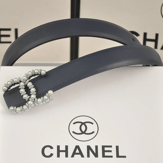 2025 6 color  double C pearl rhinestone belt