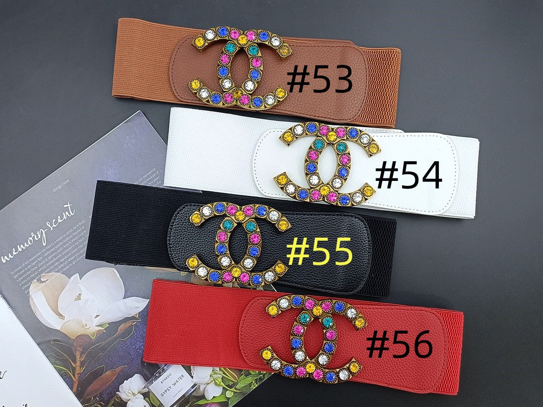 7CM elastic waistband, fashionable metal buckle dress suit jacket decoration belt