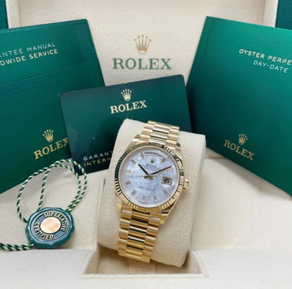 Women And Man Day Date heaven How stunning is this 36-40mm Datejust with a mother of pearl dial watch