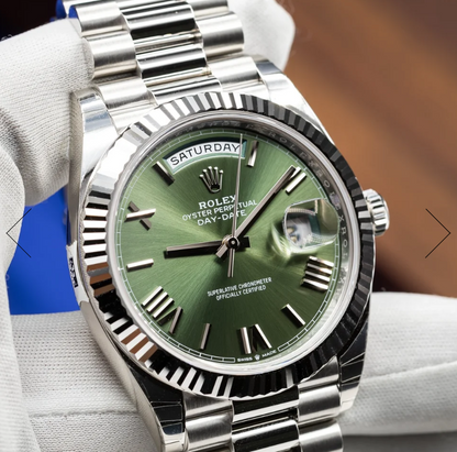 Platinum Datejust II 40 Olive Green Fluted Bezel 40mm 228236 WATCH
