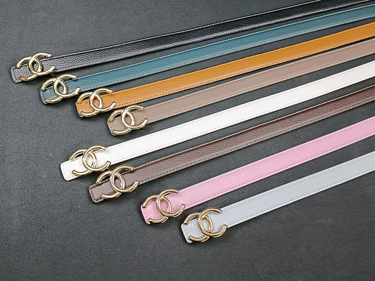 2025 8 Colors  double C multi-color lychee leather belt