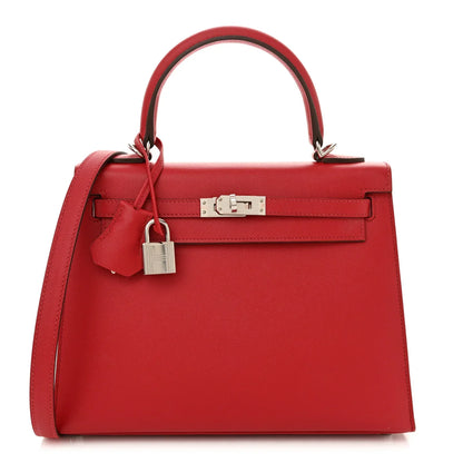 Madame Calfskin Verso Kelly Sellier 25 Rouge Piment Rose Shocking BAG
