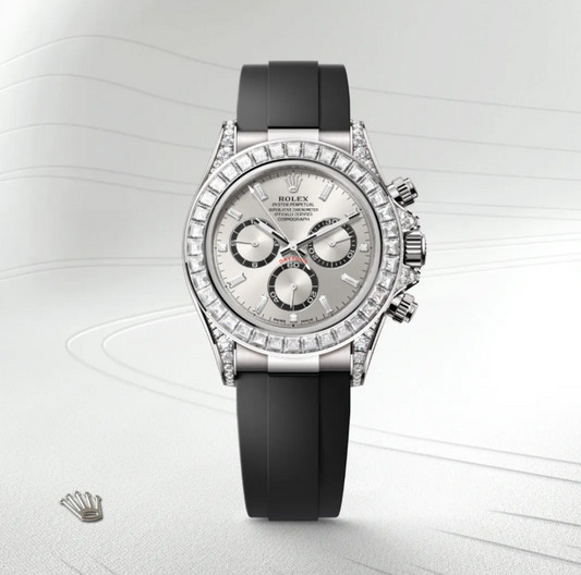 Cosmograph Daytona watch, 18K white gold case, diamond-set lugs, model M126539TBR-0002 - IJ