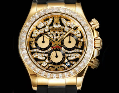 Daytona 116598TBR | Neu | 2022 | Watch Full Set | Eye of the Tiger Pave | Yellow Gold | Gelbgold