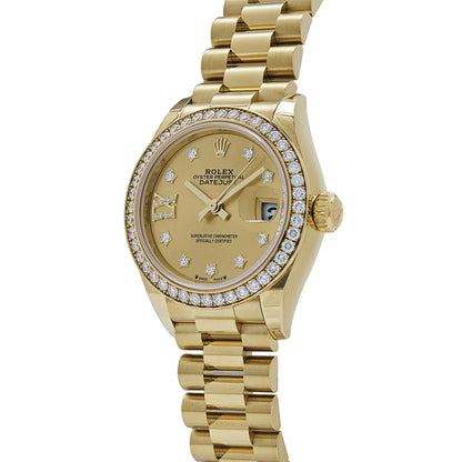 2025 Watch Datejust 279138RBR Yellow Gold Champagne Diamond Dial President (2022)