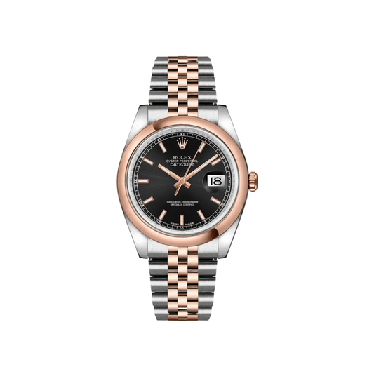 2025 Watch Datejust 116201 Stainless Steel Rose Gold Black Dial